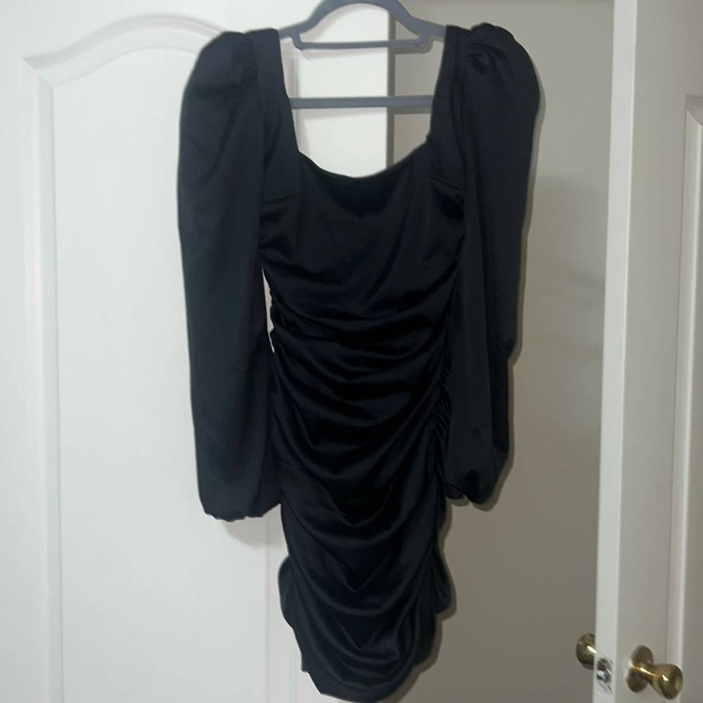 Oh Polly black scrunched dress